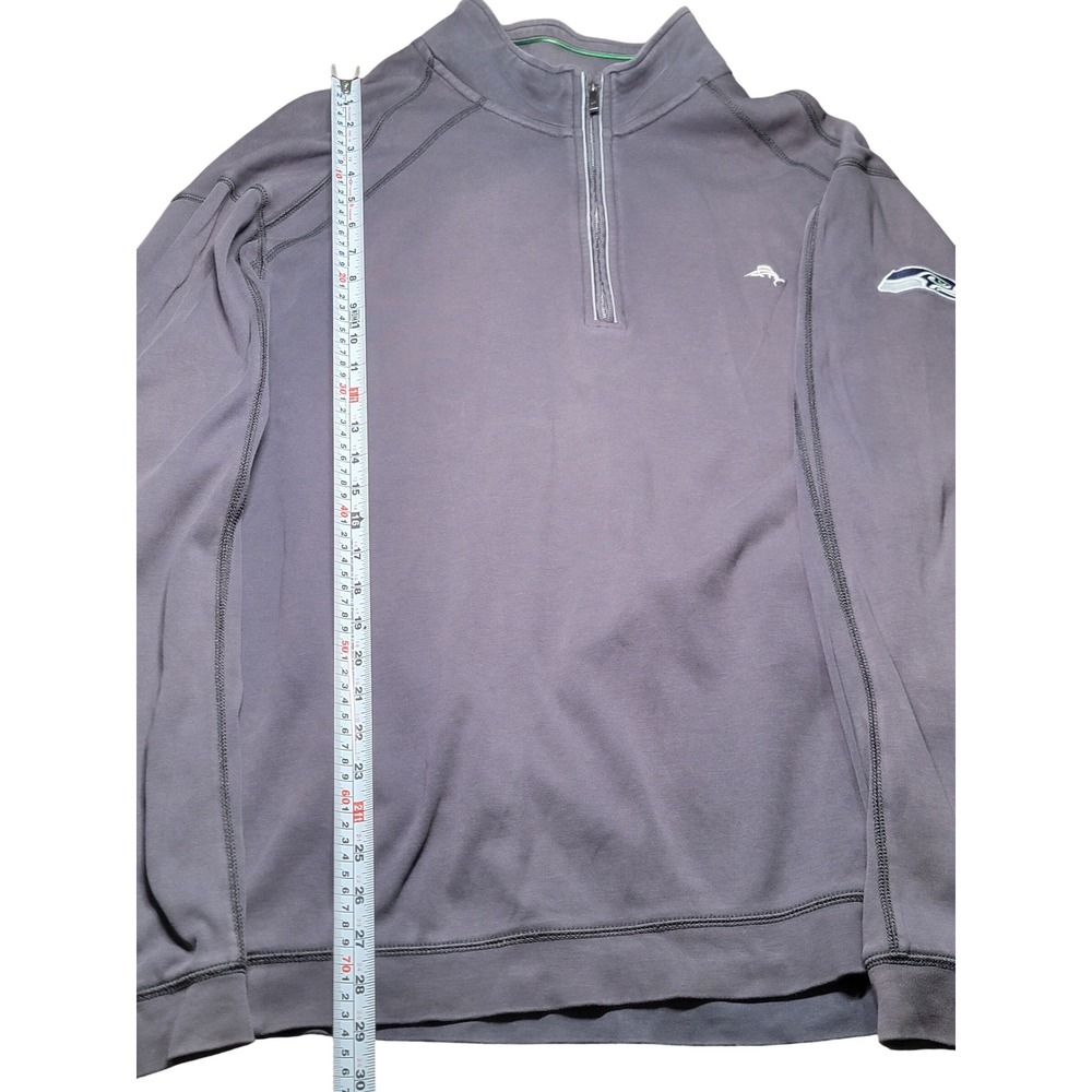 Tommy Bahama Seattle Seahawks Mens XXL Gray 100% Pima Cotton 1/4 Zip Pullover